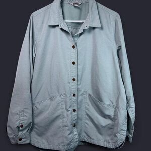 Duluth Trading Co. Women’s XL Utility Button-Up Shirt — Light Blue